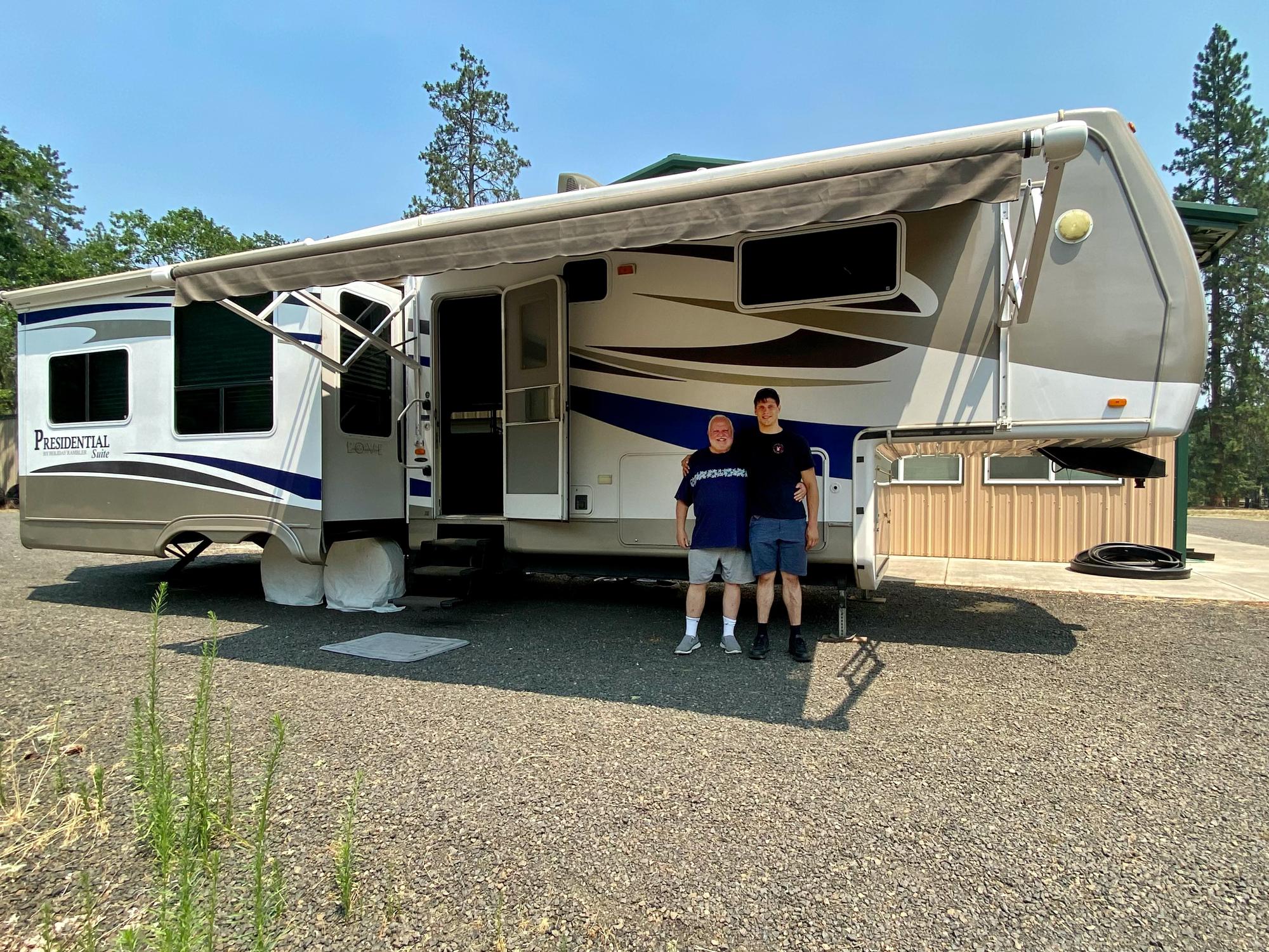 Brandon and Tanna bought this RV to live in after the wedding from their friend Wayne. Better than a tiny home: definitely minimalistic…. So please keep this in mind for the wedding gifts.