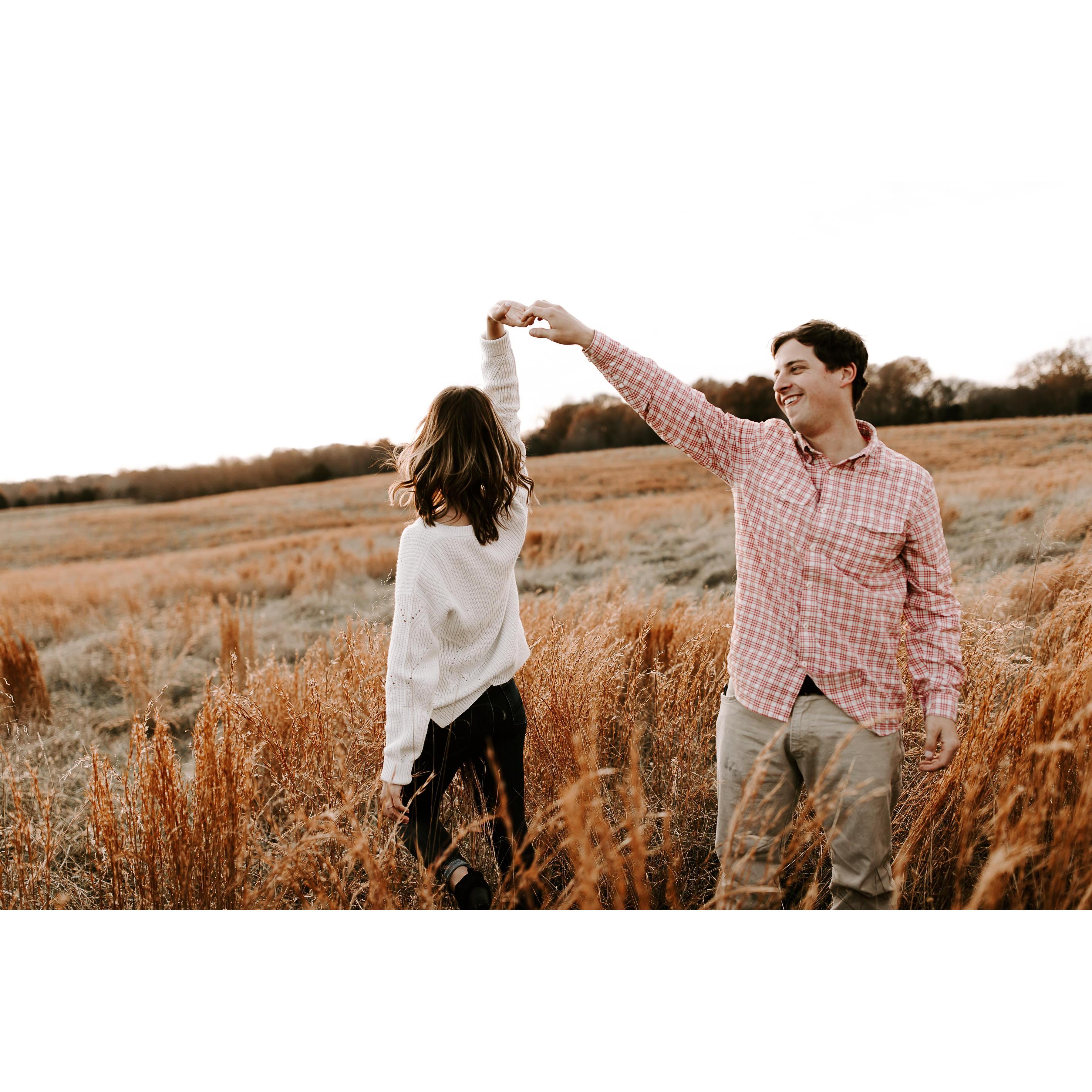 Practicing our dance moves for the wedding!