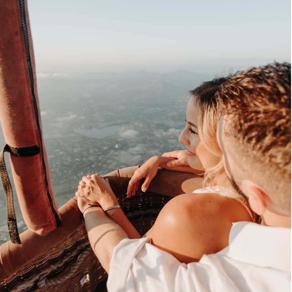 Up in the sky dreaming with my fiancé for the first time