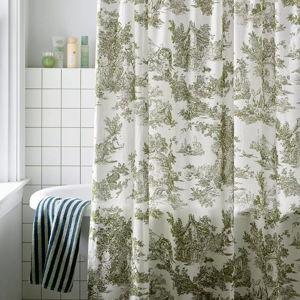 Frog Toile Patterned Shower Curtain