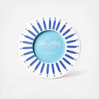 Iris Blue Burst Round Frame