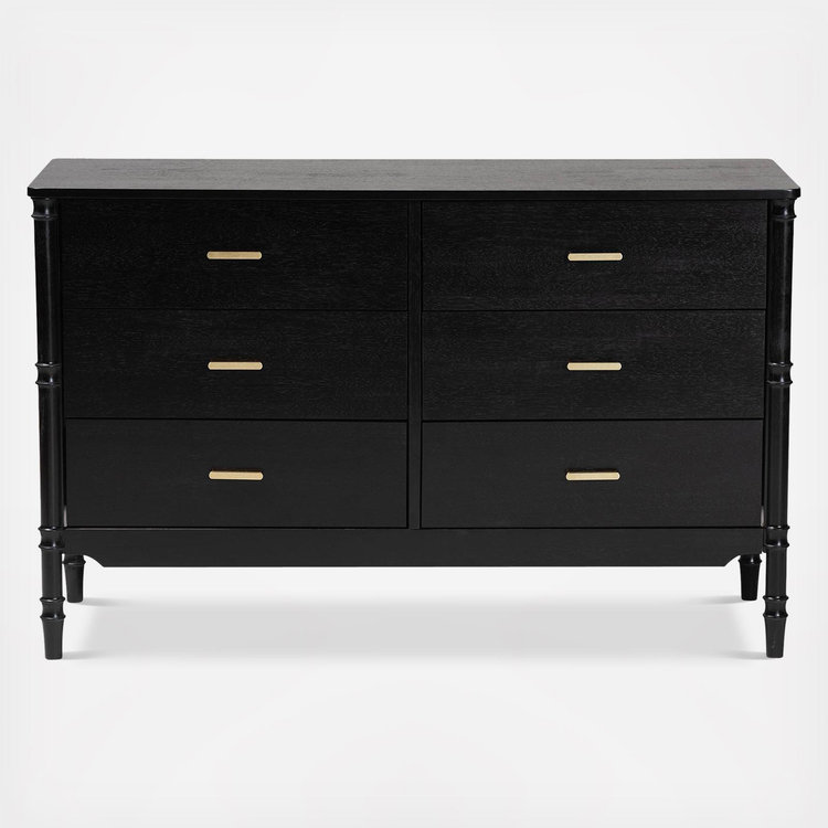 west elm black dresser Legend Glaze Ash Veneer 6 Drawer with Metal Legs  Armen Living Its stylish design makes it well West Elm Dressers (2 In