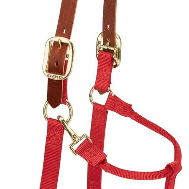Weaver Equine Breakaway Horse Halter, Supple Leather Crown, Adjustable Brass Throat Snap Halters for Horses, Equine Tack