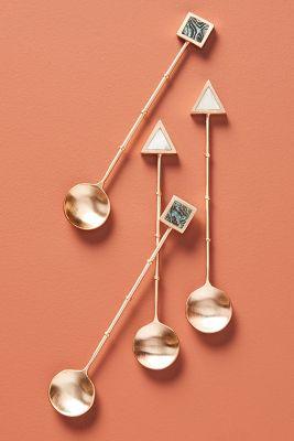 Gemstone Small Spoons, Set of 4