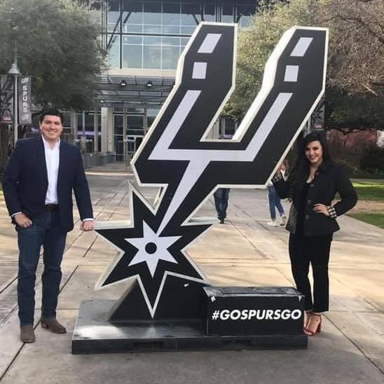 CJ and Ashley's first Spur's game together.