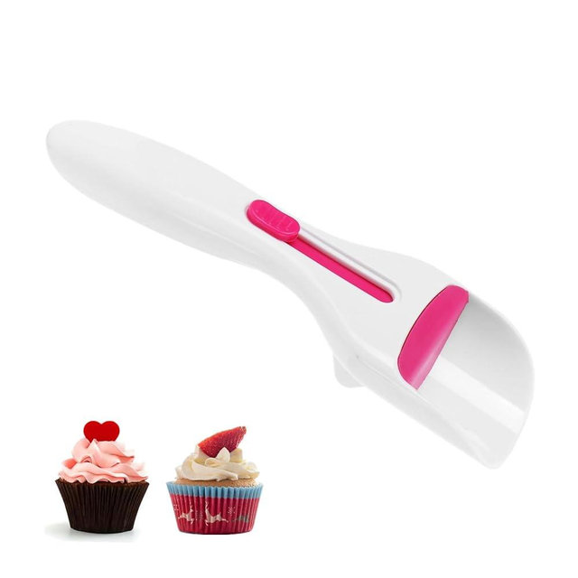 Cake Batter Distribution Scoop, Kitchen Cupcake Scoop Batter Dispenser One-Touch Sliding Button Dispenses Batter Batter Dispenser Baking Tool
