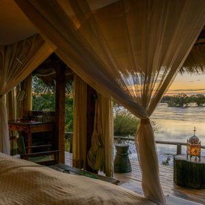 Stay at an island hotel in the middle of the Zambezi River