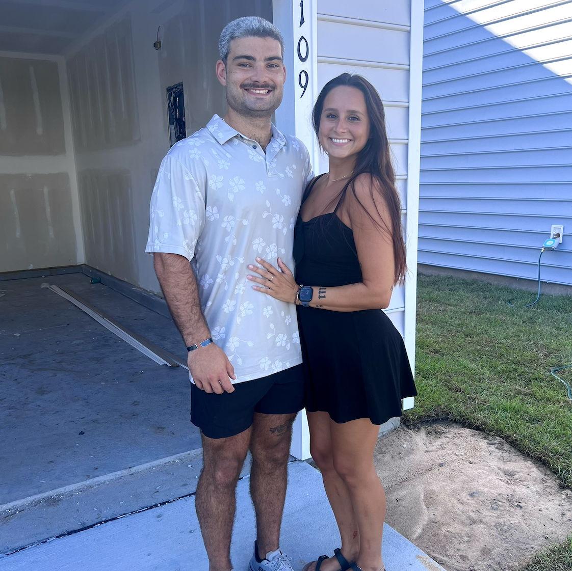 This picture is the week before they officially closed on their first home together in August of 2025!