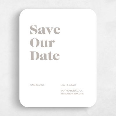 Grey Rounded Wedding Save the Date - Everett Type Letterpress