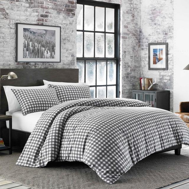 Gray Preston Duvet Cover Set (King)- Eddie Bauer