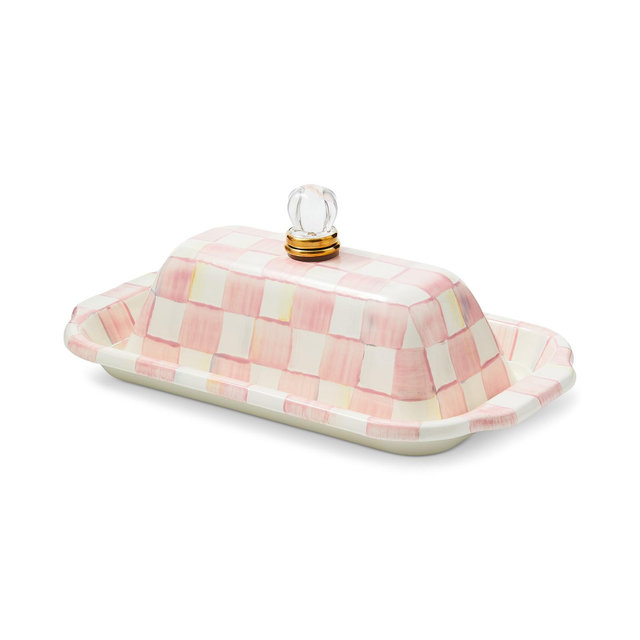 Mackenzie-Childs Rosy Check Butter Box