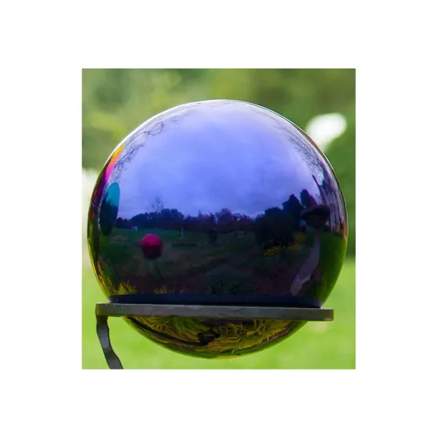 Plow & Hearth Stainless Steel Gazing Ball Indigo