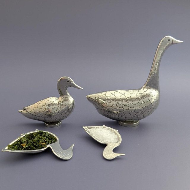 Duck & Goose Pewter Measuring Spoons: Set of Four