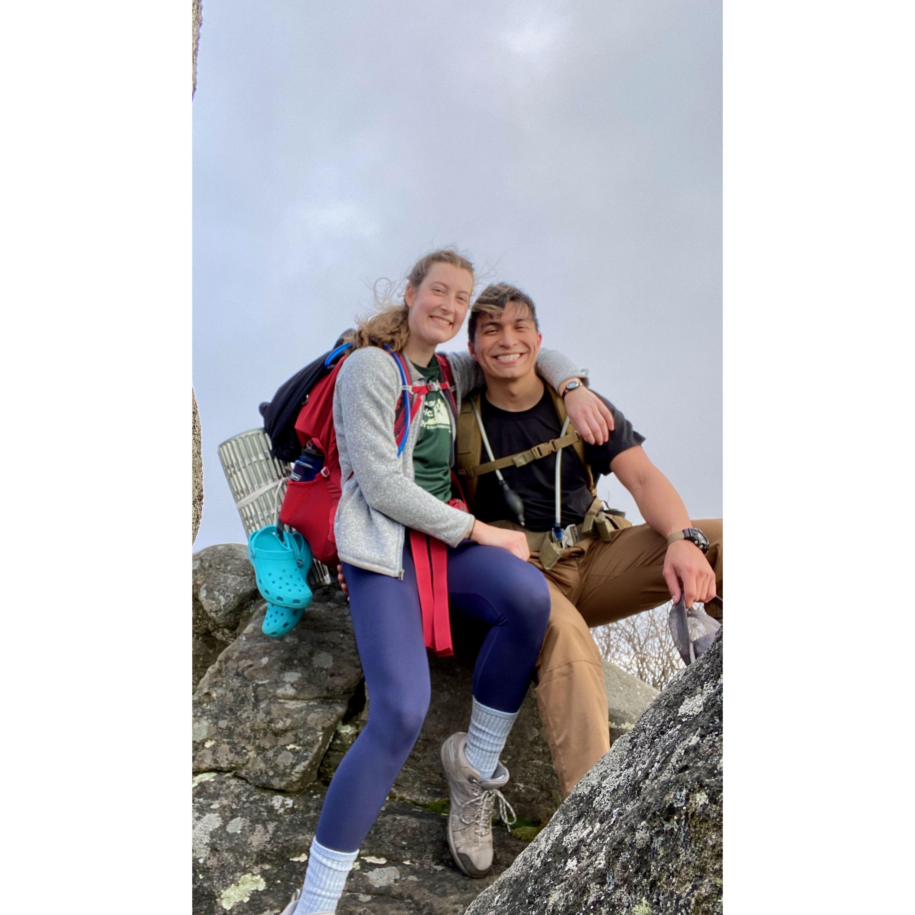 Our first backpacking trip together, November 2022