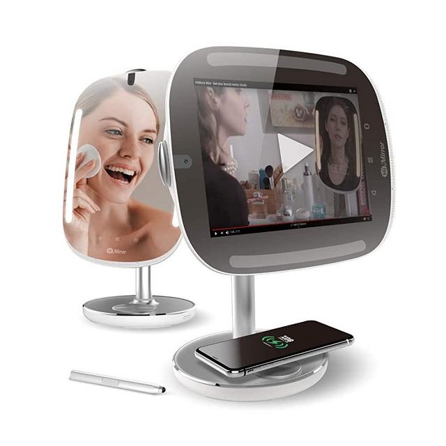 HiMirror Mini Premium X 64GB: Smart Beauty Mirror with Skin Analyzer, Makeup Mirror with LED Lights, Smart Vanity Mirror with a Nonstationary Screen and Wireless Charging Pad, silver (BM688CALT0A)