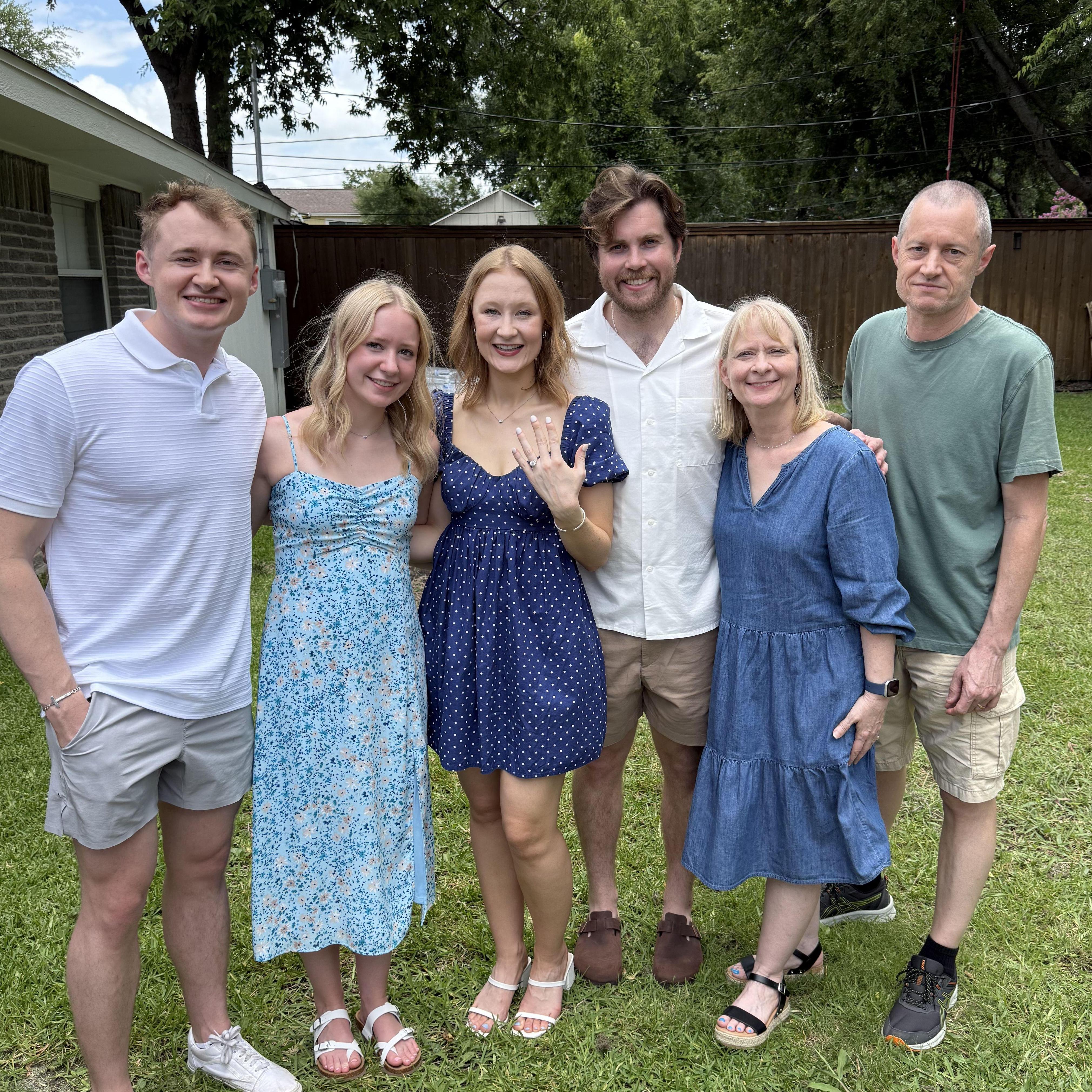 The Evans family at the engagement party