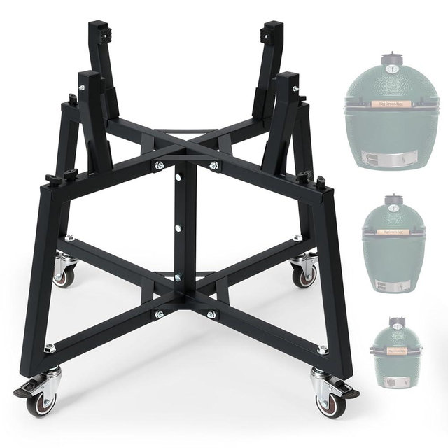 GVGBUK Green Big Egg Nest, Suitable for Various Sizes of Green Egg Nest Grill Racks, Adjustable in Size, Equipped with Heavy-Duty Locking casters.