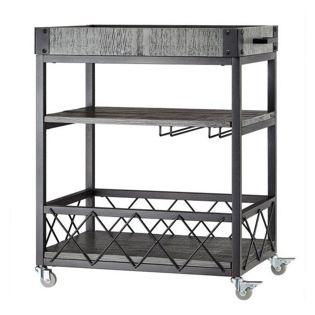 Weston Home Vintage Rolling Bar Serving Kitchen Cart