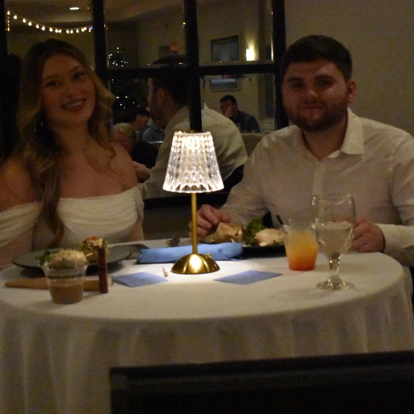 Future bride & groom enjoying their brunch at their engagement party