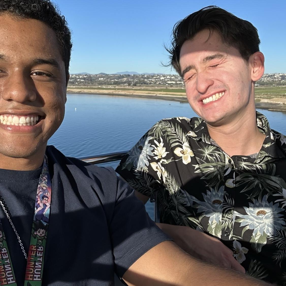 DJ and Ben on the tram at SeaWorld San Diego!