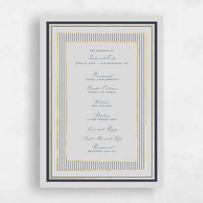 Moon Mist, Grey Wedding Program - Robin Foil