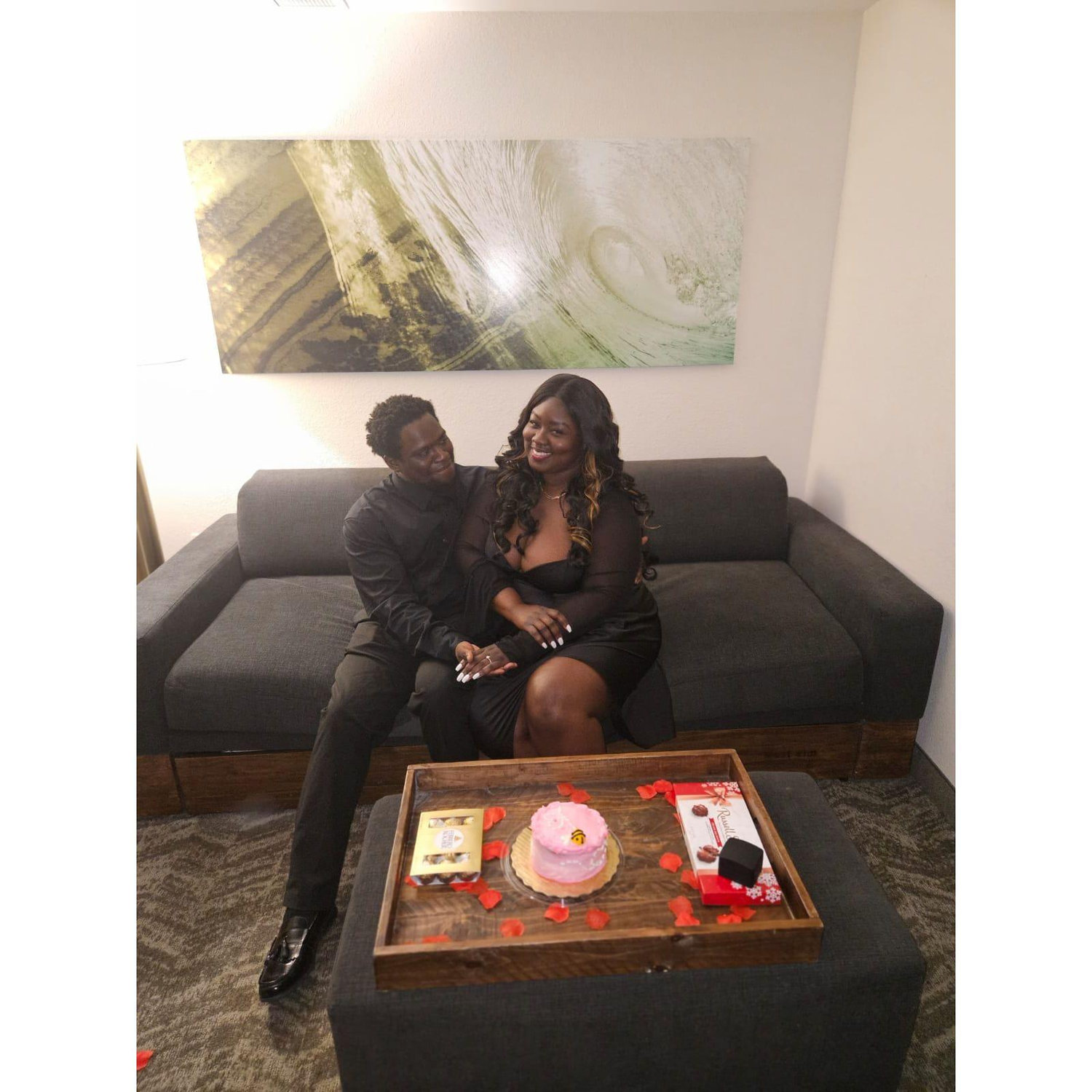 The night he proposed and she said yes!