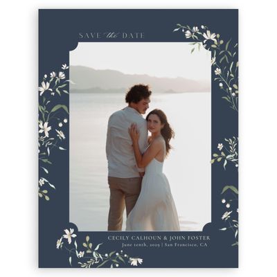 Grayed Navy, Blue Wedding Digital Save the Date - Tansy Photo