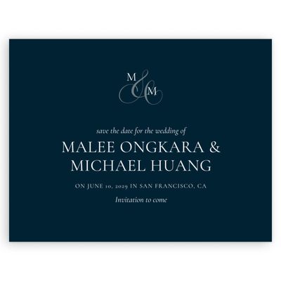 Deepest Teal, Blue Wedding Digital Save the Date - Aven Landscape