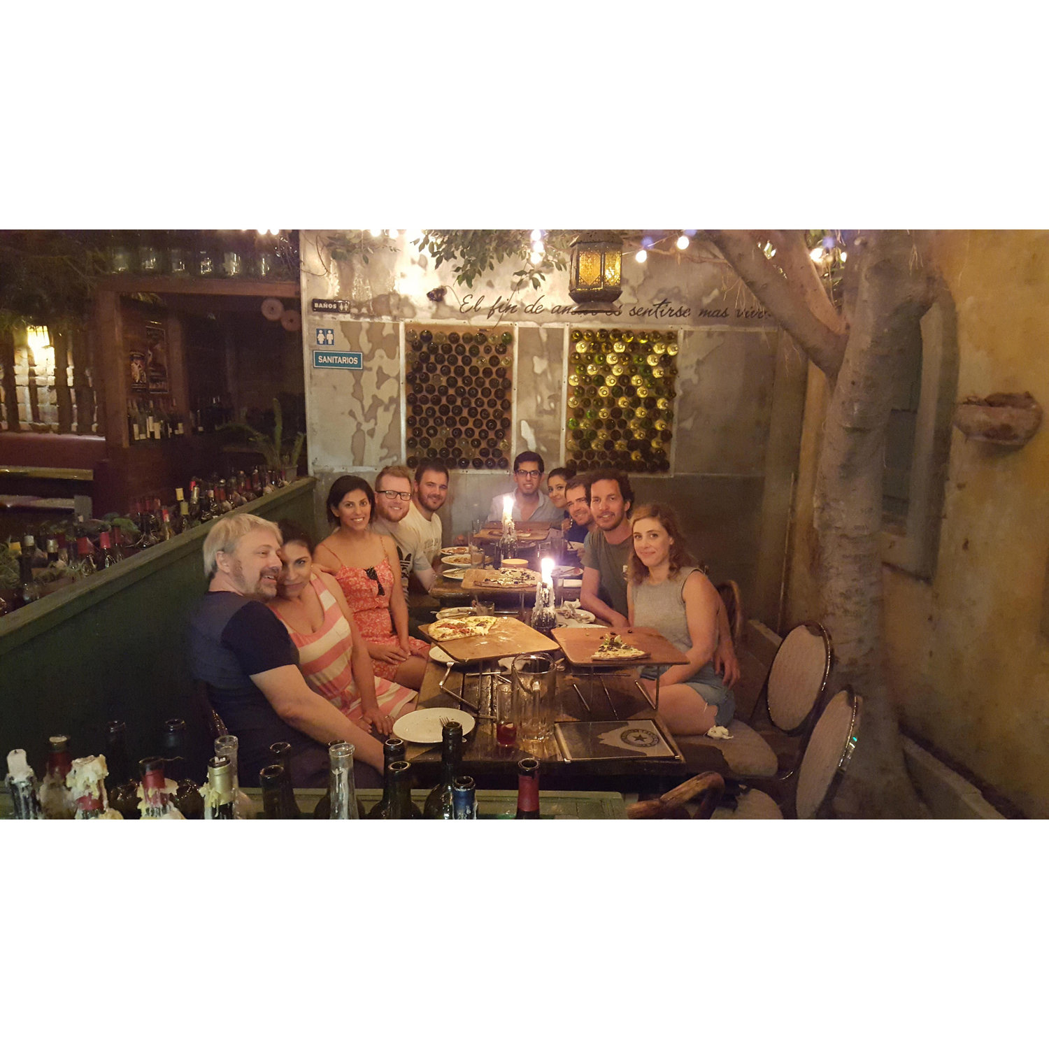 A week after meeting, we decided to drive to Mexico. Here are our fellow airbnbers whom we followed to dinner. Shortly after Eric's (gray haired man) foot got run over by one of their cars.