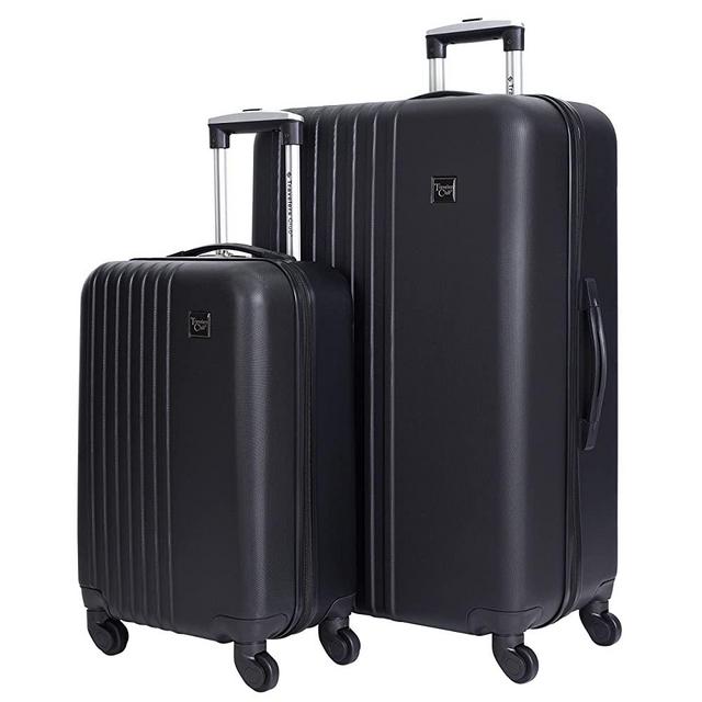 Travelers Club Cosmo Hardside Spinner Luggage, Black, 2-Piece Set (20/28)