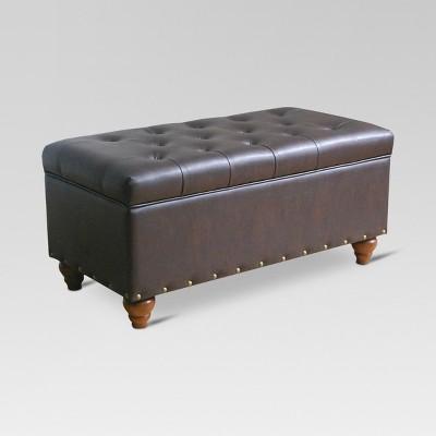 Tufted Storage Bench With Nailheads Espresso - Threshold™