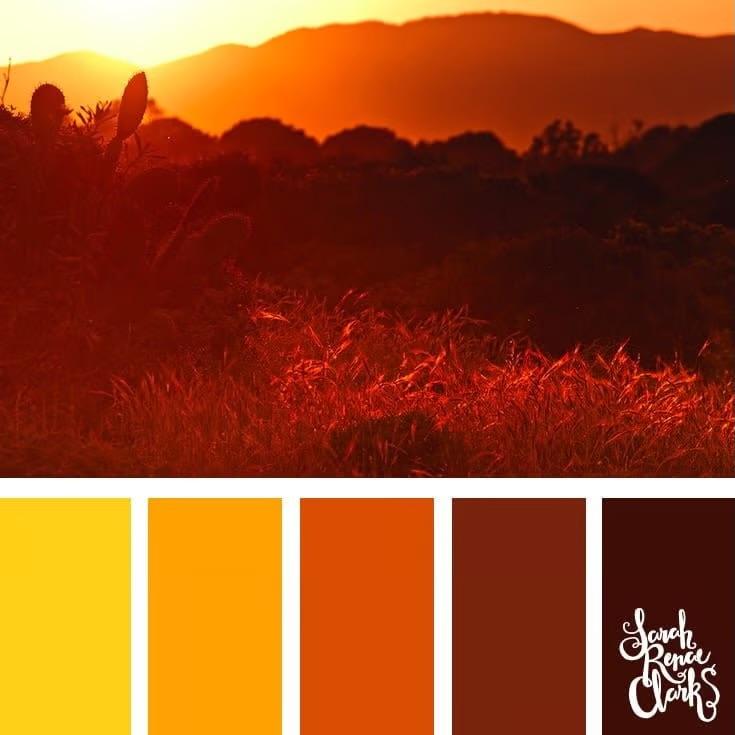 Dress code: Sunset attire
burgundy, wine red, rust orange, burnt orange, golden yellow, pastel yellow