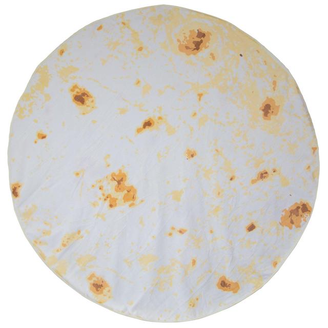 Burrito Blanket, Be a Giant Human Burrito, Tortilla or Taco, Soft & Plush Giant Round Beach Towel for Kids or Adults
