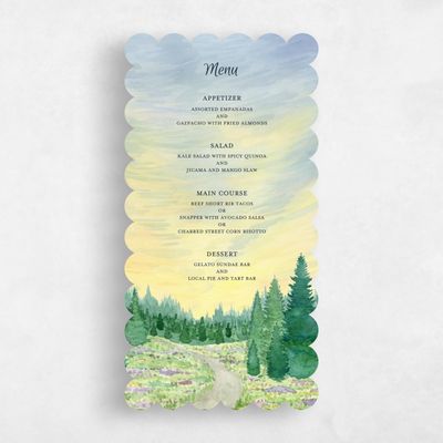 Yellow Scalloped Wedding Menu - Atchison