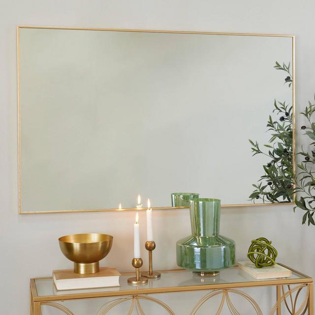 47" x 29.5" Glam Metal Rectangle Wall Mirror Gold - CosmoLiving by Cosmopolitan
