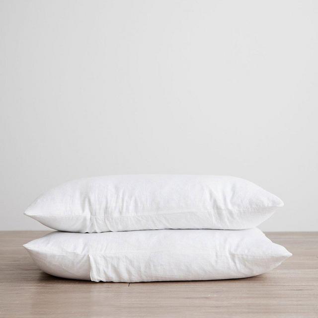 Set of 2 Linen Pillowcases - White