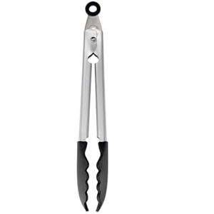 KitchenAid Silicone Tipped Stainless Steel Tongs, Black, 9 Inch