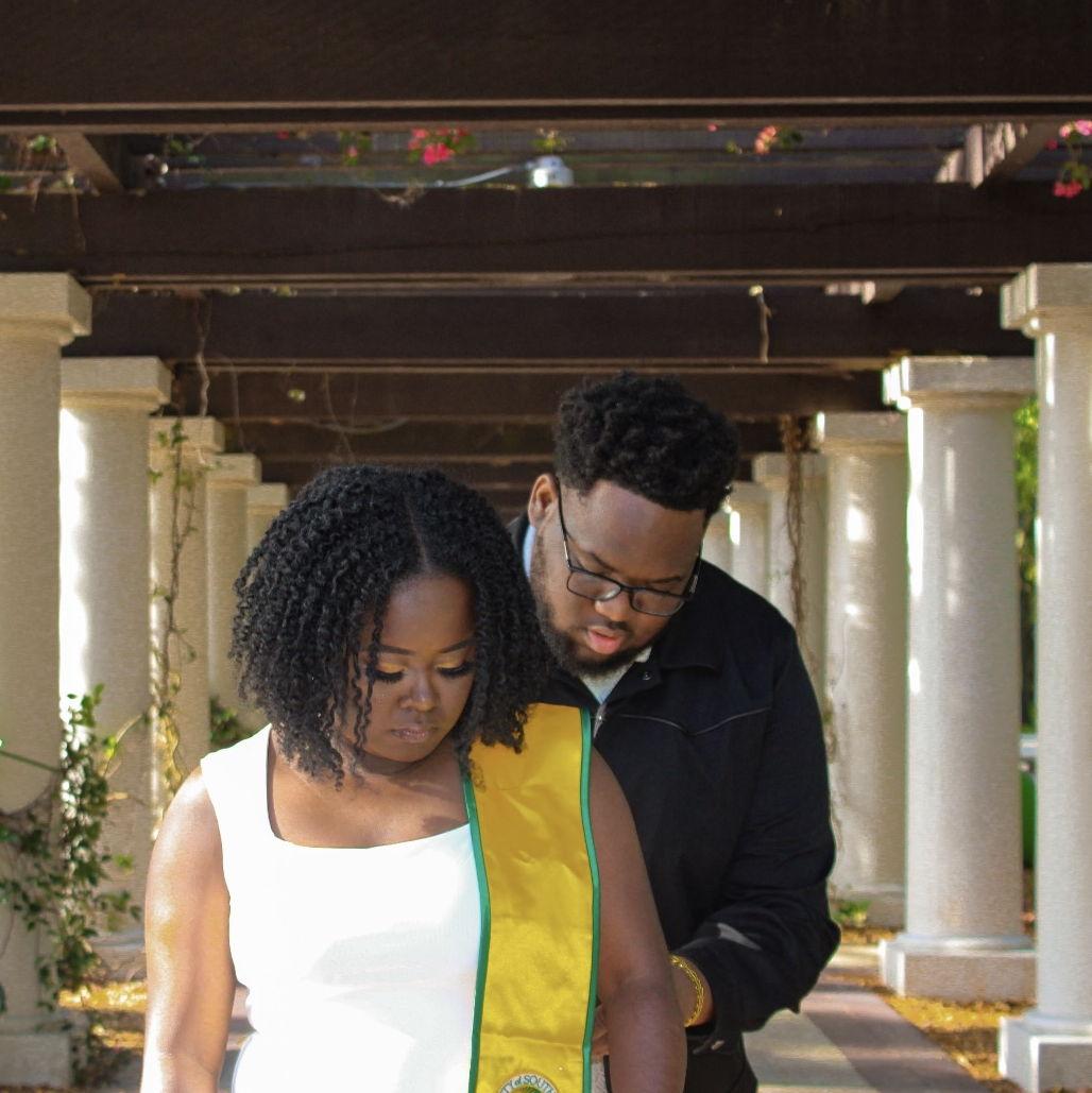 Accidental but cute pose during grad photoshoot!