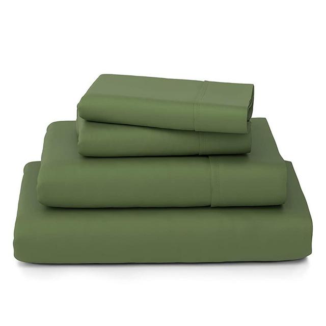 Cosy House Collection Luxury Bamboo Bed Sheet Set - Hypoallergenic Bedding Blend from Natural Bamboo Fiber - Resists Wrinkles - 4 Piece - 1 Fitted Sheet, 1 Flat, 2 Pillowcases - King, Sage Green