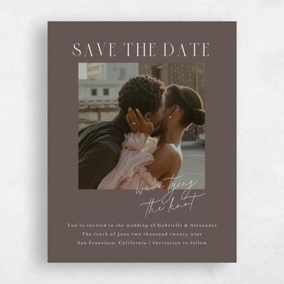 Dark Taupe, Brown Wedding Save the Date - Chaplin Photo