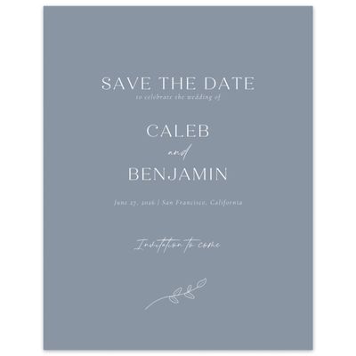 Dusty Blue Wedding Digital Save the Date - Oakbrook Portrait
