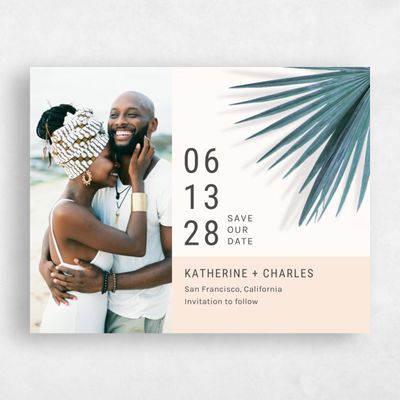 Green Destination Wedding Save the Date - Escape Figure