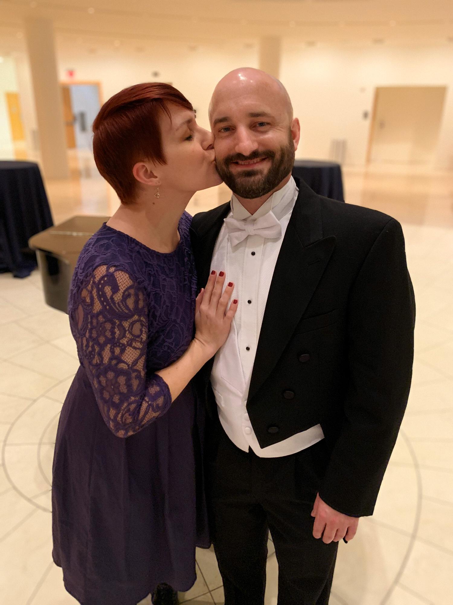 After a fancy concert with Pacific Chorale.