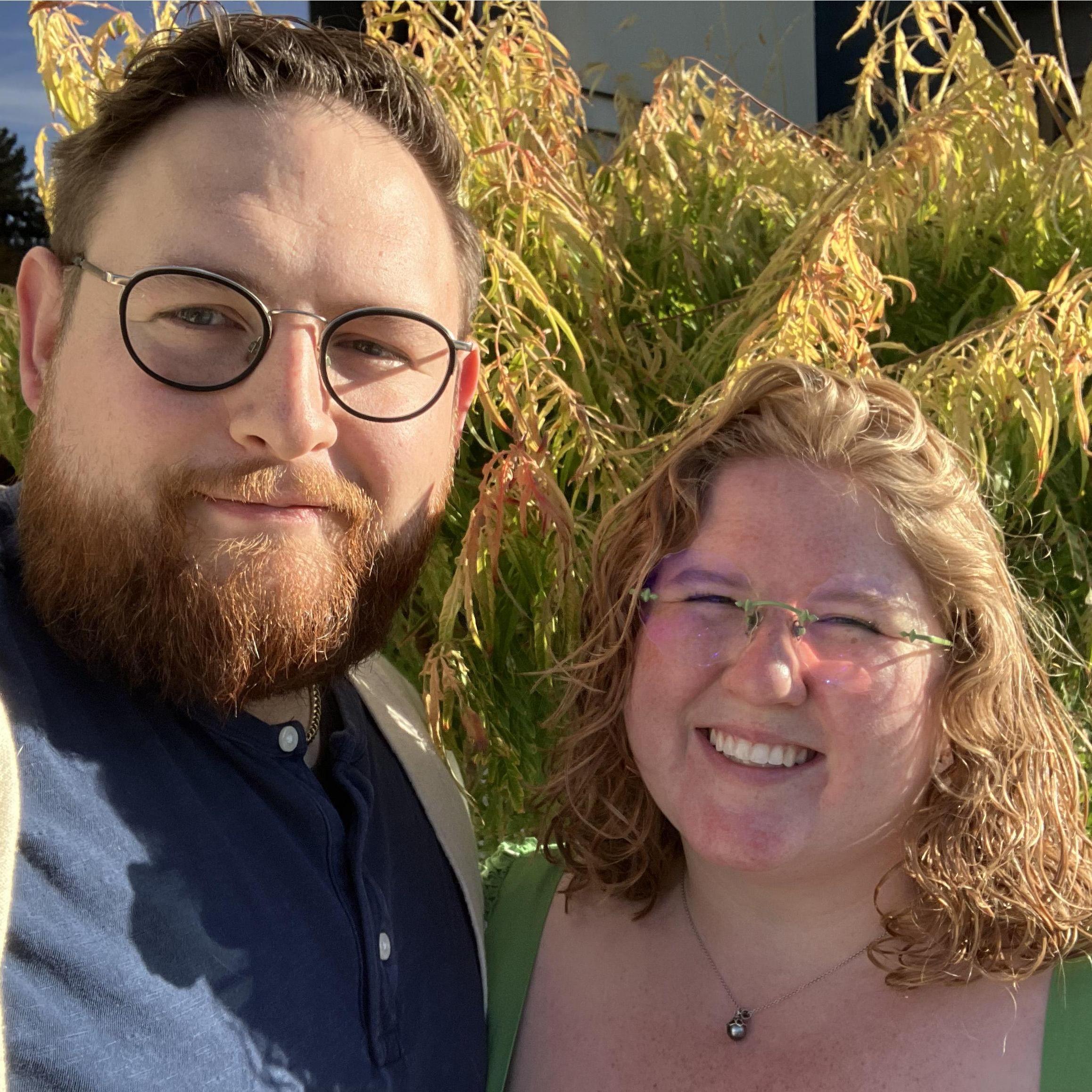 a selfie before one of our "wedding planning brunch" dates in October 2024.