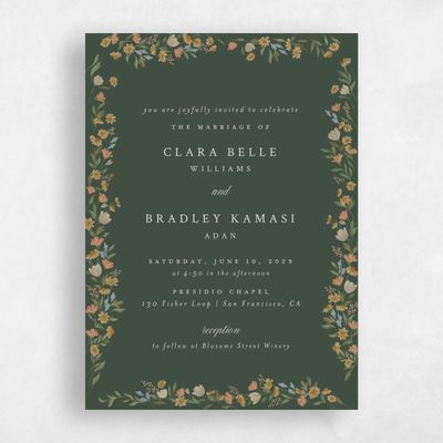 Evergreen Wedding Invitation - Florentina Classic
