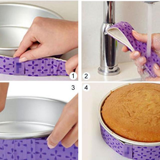 4-Piece Bake Even Strip,Cake Pan Dampen Strips,Super Absorbent Thick Cotton,Cake Strips for Baking,Cake Pan Strips