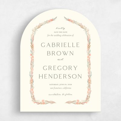 Yellow Arch Wedding Save the Date - Kenela Portrait