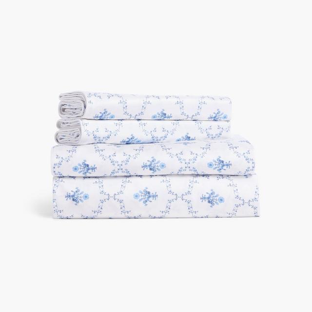 Hill House Home Blue Trellis Queen Sheet Set