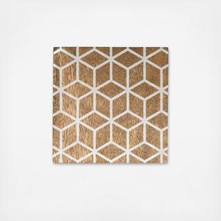 Cube Mango Wood Coaster, Set of 4