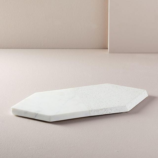 Edge Marble + Terazzo Marble Serving Board, Hexagon